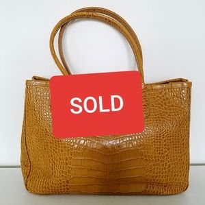 Longchamp Roseau Crocodile-Embossed Shoulder Bag